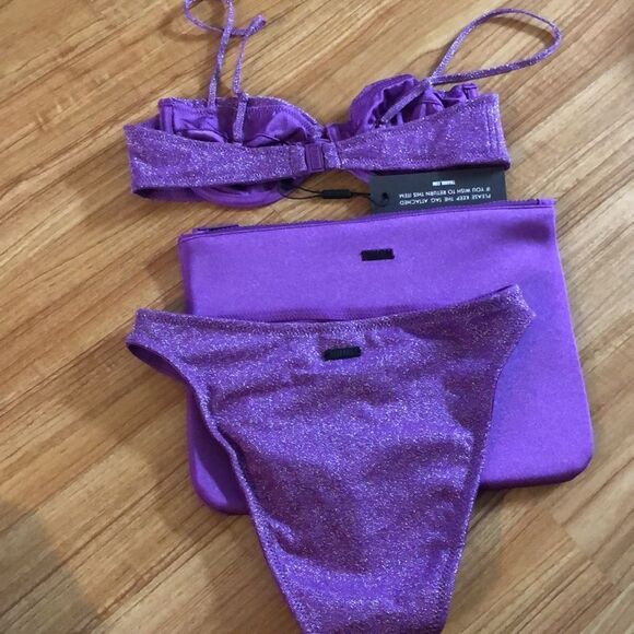 TRIANGL RHIAN VIOLET SPARKLE + BAG NWT 💜 - Picture 3 of 4